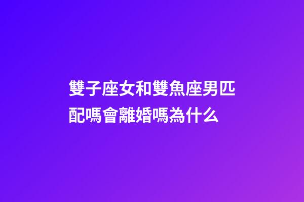 雙子座女和雙魚座男匹配嗎會離婚嗎為什么-第1張-星座運勢-玄機派