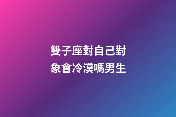 雙子座對自己對象會冷漠嗎男生-第1張-星座運勢-玄機派