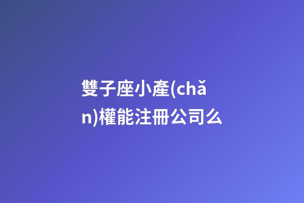 雙子座小產(chǎn)權能注冊公司么-第1張-星座運勢-玄機派