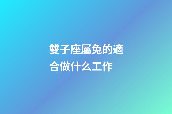 雙子座屬兔的適合做什么工作-第1張-星座運勢-玄機派