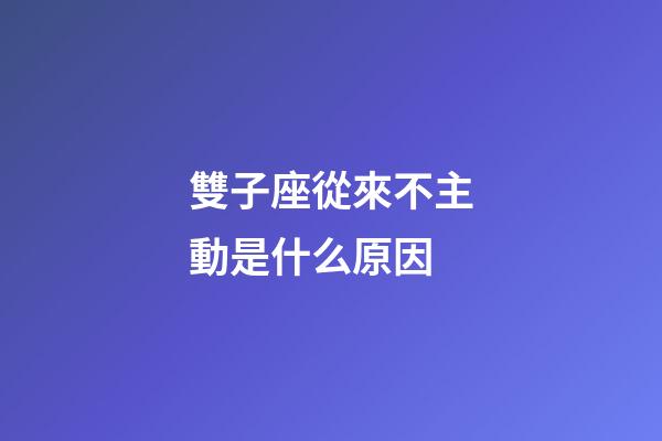 雙子座從來不主動是什么原因-第1張-星座運勢-玄機派