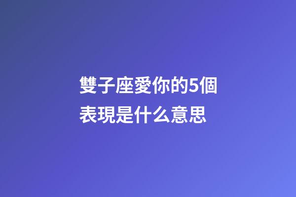 雙子座愛你的5個表現是什么意思-第1張-星座運勢-玄機派
