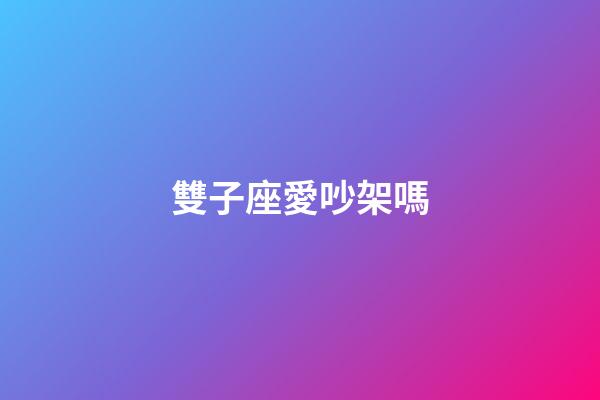 雙子座愛吵架嗎