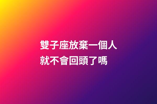 雙子座放棄一個人就不會回頭了嗎-第1張-星座運勢-玄機派