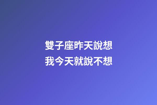 雙子座昨天說想我今天就說不想-第1張-星座運勢-玄機派