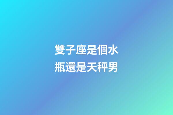 雙子座是個水瓶還是天秤男-第1張-星座運勢-玄機派