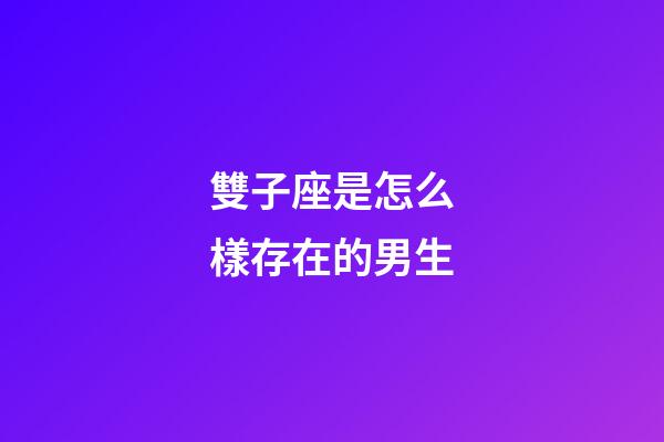 雙子座是怎么樣存在的男生-第1張-星座運勢-玄機派