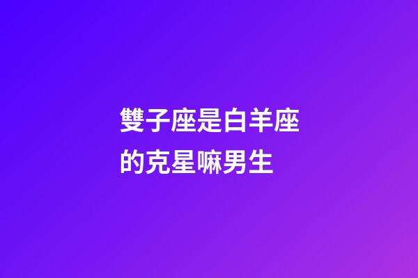 雙子座是白羊座的克星嘛男生-第1張-星座運(yùn)勢-玄機(jī)派