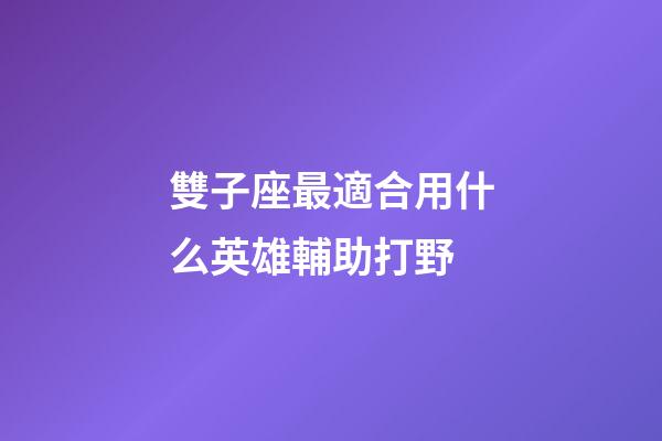 雙子座最適合用什么英雄輔助打野-第1張-星座運勢-玄機派