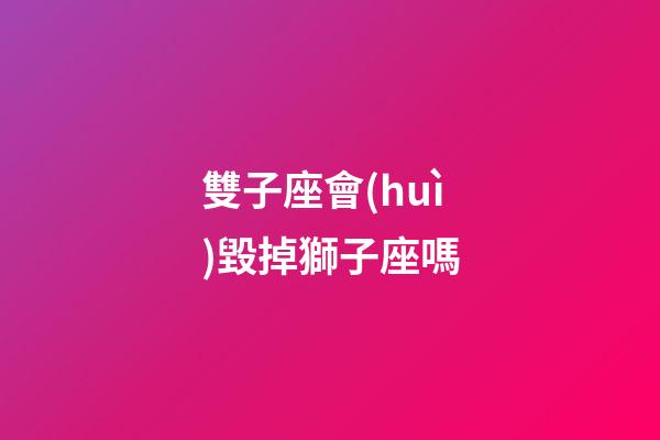 雙子座會(huì)毀掉獅子座嗎-第1張-星座運(yùn)勢(shì)-玄機(jī)派