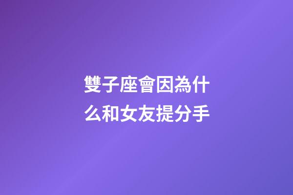 雙子座會因為什么和女友提分手-第1張-星座運勢-玄機派
