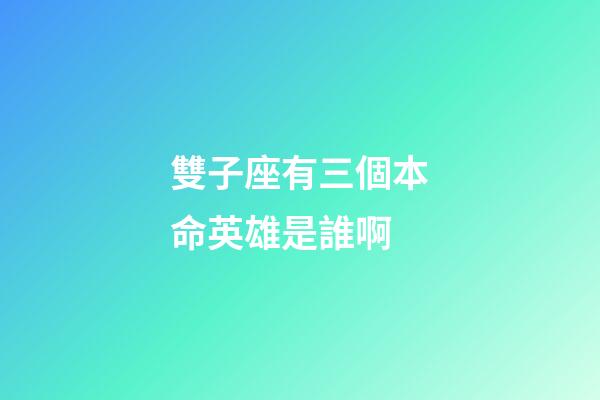 雙子座有三個本命英雄是誰啊-第1張-星座運勢-玄機派