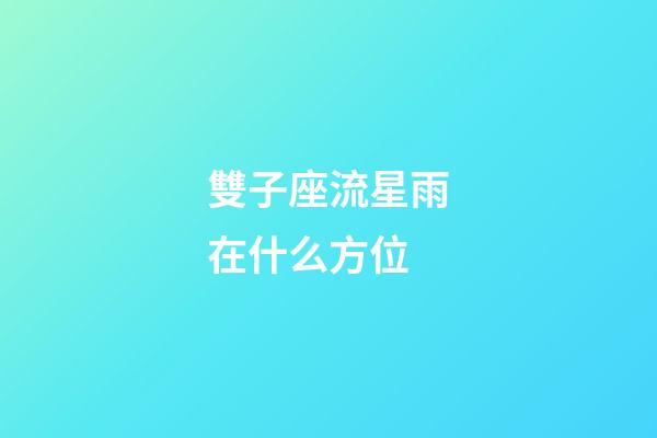 雙子座流星雨在什么方位-第1張-星座運勢-玄機派