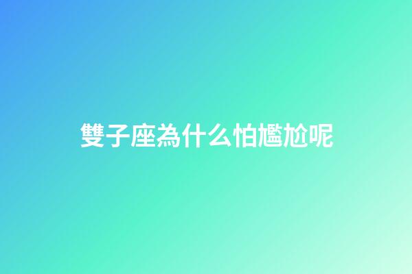 雙子座為什么怕尷尬呢-第1張-星座運勢-玄機派