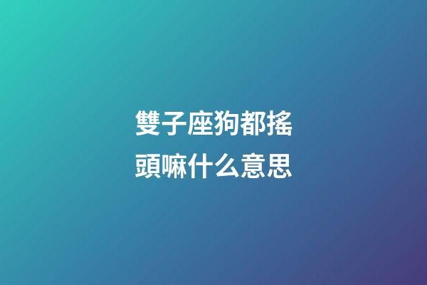 雙子座狗都搖頭嘛什么意思-第1張-星座運勢-玄機派