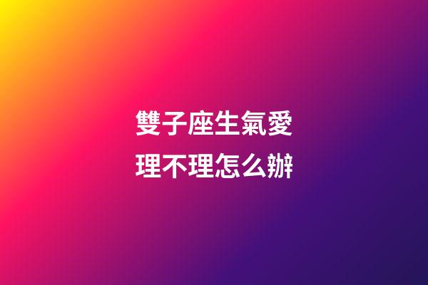 雙子座生氣愛理不理怎么辦-第1張-星座運(yùn)勢-玄機(jī)派