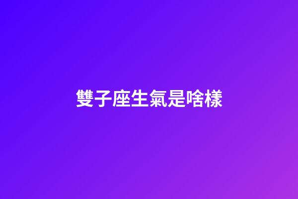 雙子座生氣是啥樣-第1張-星座運勢-玄機派