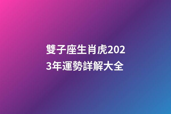 雙子座生肖虎2023年運勢詳解大全-第1張-星座運勢-玄機派