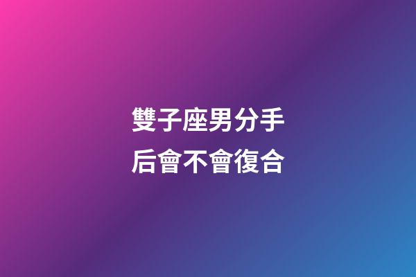 雙子座男分手后會不會復合-第1張-星座運勢-玄機派