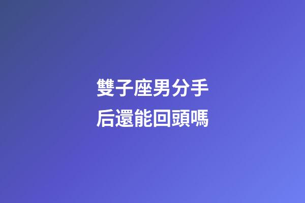 雙子座男分手后還能回頭嗎-第1張-星座運勢-玄機派