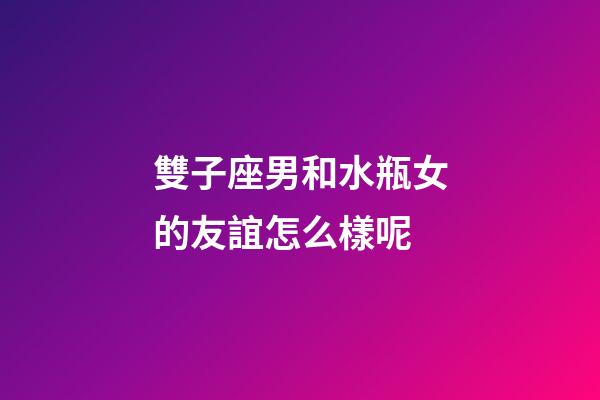 雙子座男和水瓶女的友誼怎么樣呢-第1張-星座運勢-玄機派