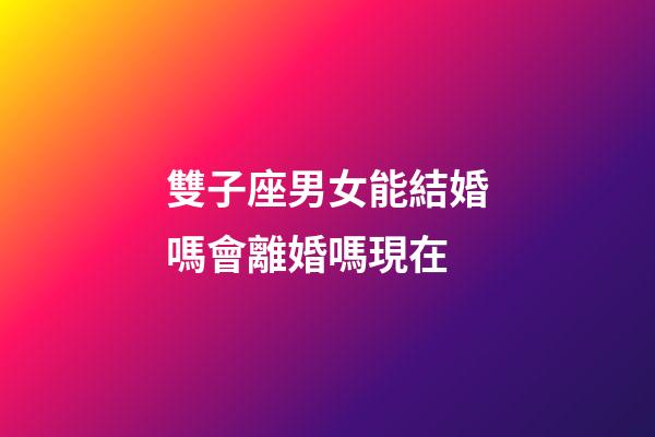 雙子座男女能結婚嗎會離婚嗎現在-第1張-星座運勢-玄機派