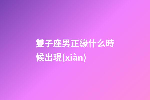 雙子座男正緣什么時候出現(xiàn)-第1張-星座運勢-玄機派