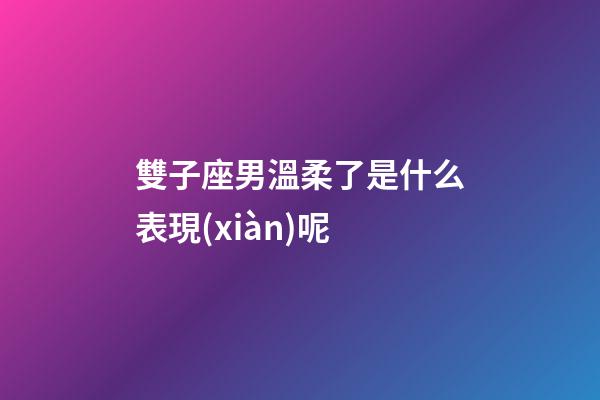 雙子座男溫柔了是什么表現(xiàn)呢-第1張-星座運勢-玄機派