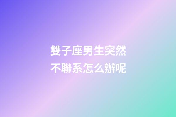 雙子座男生突然不聯系怎么辦呢-第1張-星座運勢-玄機派