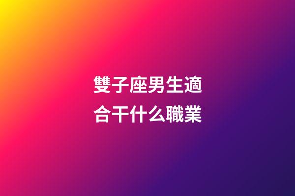 雙子座男生適合干什么職業-第1張-星座運勢-玄機派