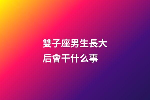 雙子座男生長大后會干什么事