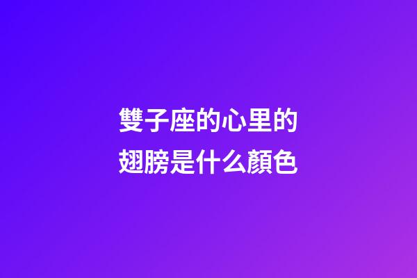 雙子座的心里的翅膀是什么顏色