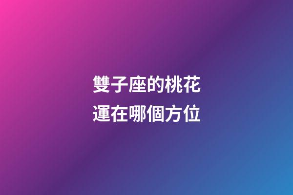 雙子座的桃花運在哪個方位-第1張-星座運勢-玄機派