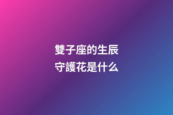 雙子座的生辰守護花是什么-第1張-星座運勢-玄機派