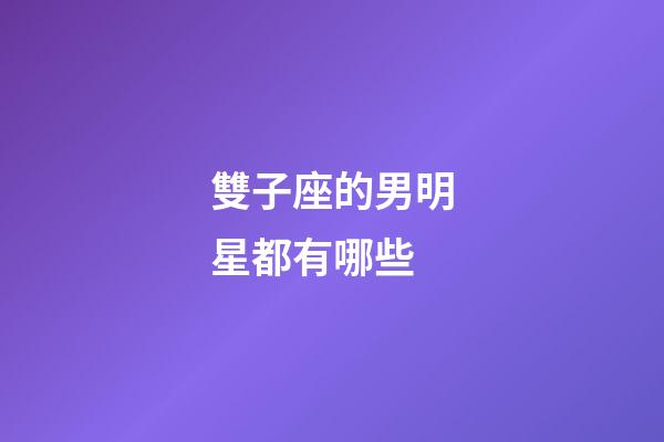 雙子座的男明星都有哪些-第1張-星座運勢-玄機派