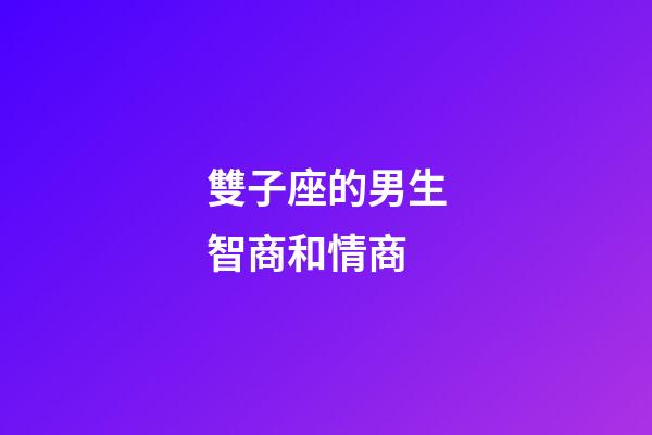 雙子座的男生智商和情商-第1張-星座運勢-玄機派