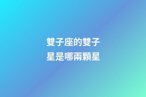 雙子座的雙子星是哪兩顆星-第1張-星座運勢-玄機派