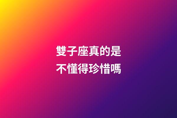 雙子座真的是不懂得珍惜嗎-第1張-星座運(yùn)勢-玄機(jī)派