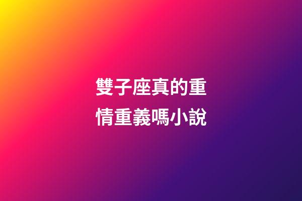 雙子座真的重情重義嗎小說-第1張-星座運勢-玄機派