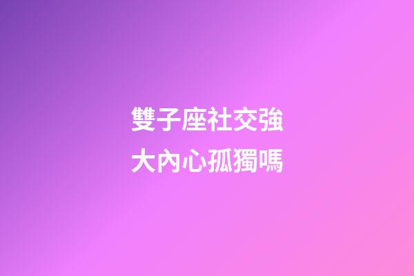 雙子座社交強大內心孤獨嗎-第1張-星座運勢-玄機派