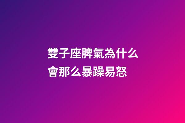 雙子座脾氣為什么會那么暴躁易怒-第1張-星座運勢-玄機派