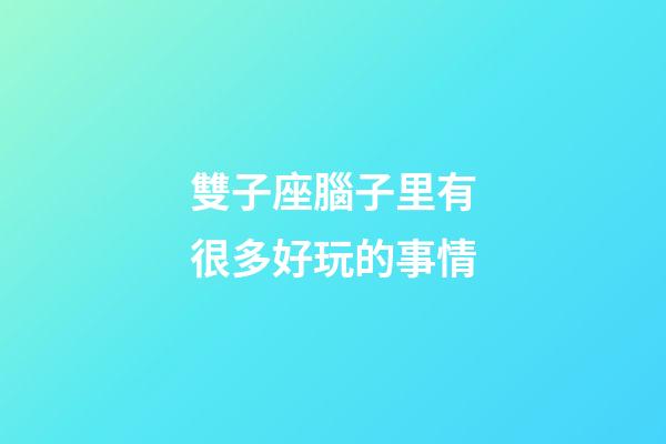 雙子座腦子里有很多好玩的事情-第1張-星座運勢-玄機派