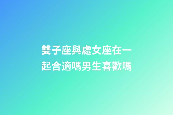 雙子座與處女座在一起合適嗎男生喜歡嗎-第1張-星座運勢-玄機派