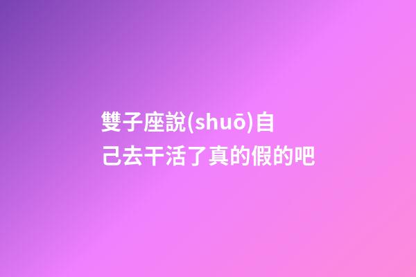 雙子座說(shuō)自己去干活了真的假的吧-第1張-星座運(yùn)勢(shì)-玄機(jī)派