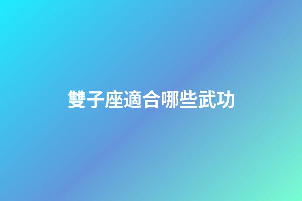 雙子座適合哪些武功