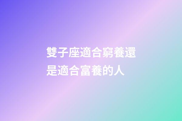雙子座適合窮養還是適合富養的人-第1張-星座運勢-玄機派
