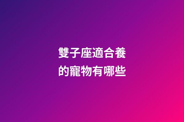 雙子座適合養的寵物有哪些-第1張-星座運勢-玄機派