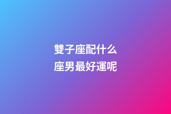 雙子座配什么座男最好運呢-第1張-星座運勢-玄機派