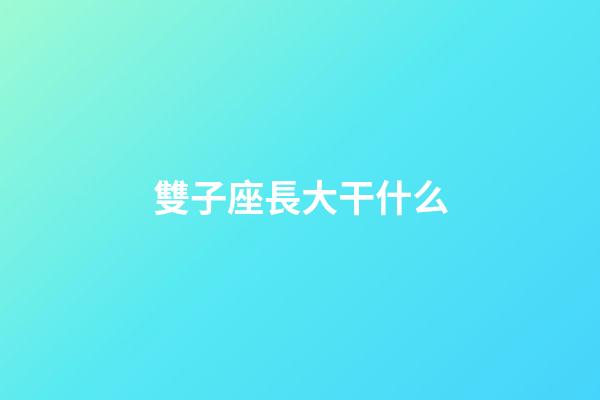 雙子座長大干什么-第1張-星座運勢-玄機派