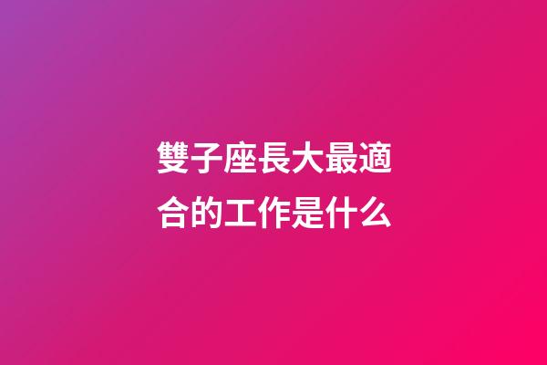 雙子座長大最適合的工作是什么-第1張-星座運勢-玄機派